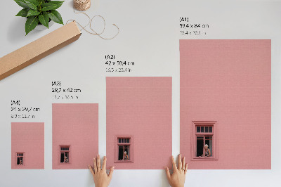 Wandposter Rosa Wand mit einem Fenster