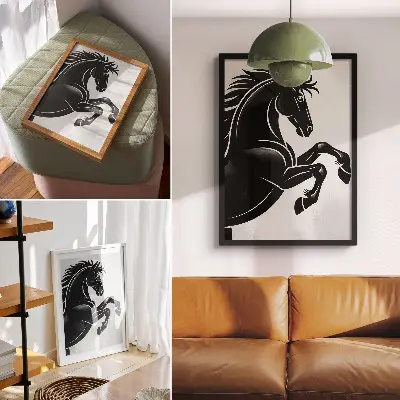 Leinwand Kunstdruck mit modernem Motiv in Schwarz und Weiß
