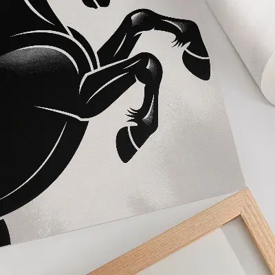 Leinwand Kunstdruck mit modernem Motiv in Schwarz und Weiß