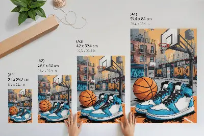Leinwand-Kunstdruck mit Motiv eines modernen Graffiti-Stadtspielplatzes