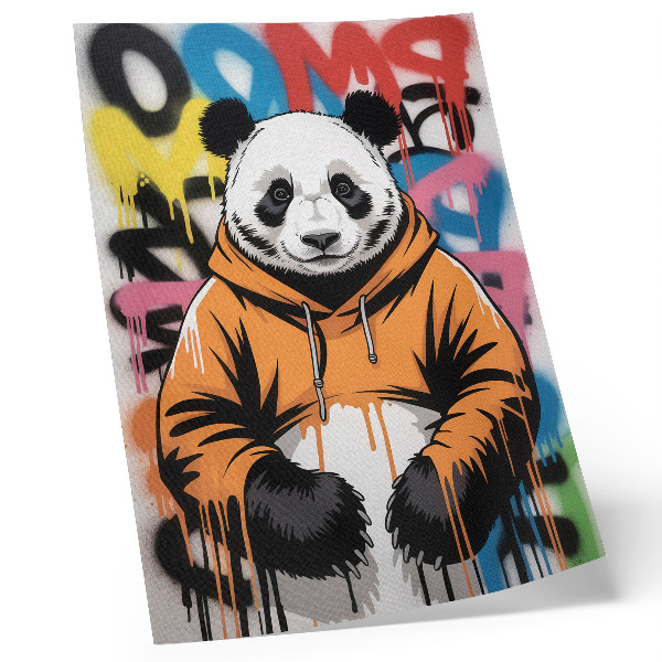 Kunstdruck leinwand Panda im Graffiti-Sweatshirt, Streetstyle