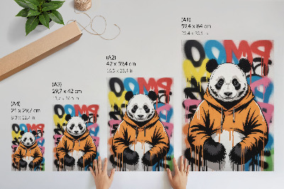 Kunstdruck leinwand Panda im Graffiti-Sweatshirt, Streetstyle