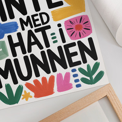 Kunstdruck leinwand Schwarze Buchstaben, bunte Striche, moderner Stil