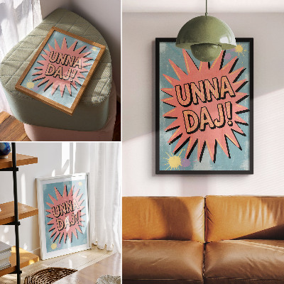 Wandposter Dynamische Farben und kontrastreiche Schrift