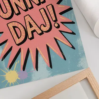 Wandposter mit dynamischen Farben und kontrastreicher Schrift