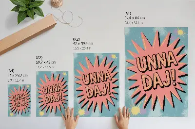 Wandposter mit dynamischen Farben und kontrastreicher Schrift