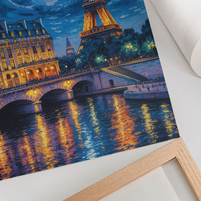 Poster Paris bei Nacht, Vollmond, Eiffelturm