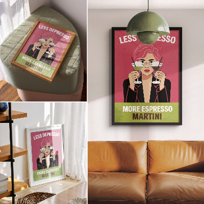 Wandposter Pop-Art, kontrastierende Farben, dynamischer Stil