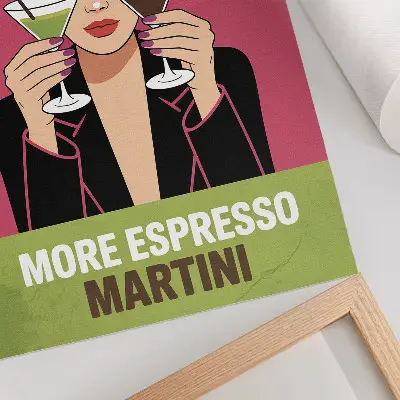 Wandposter im dynamischen Pop-Art-Stil mit kontrastierenden Farben