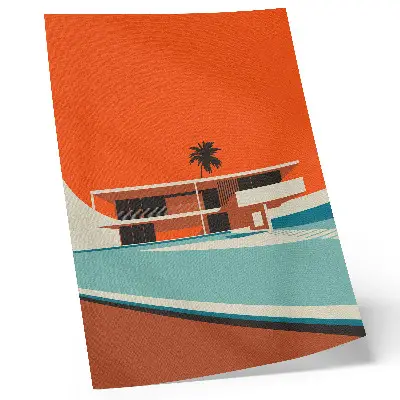 Poster Villa Orange Sky minimalistische Komposition