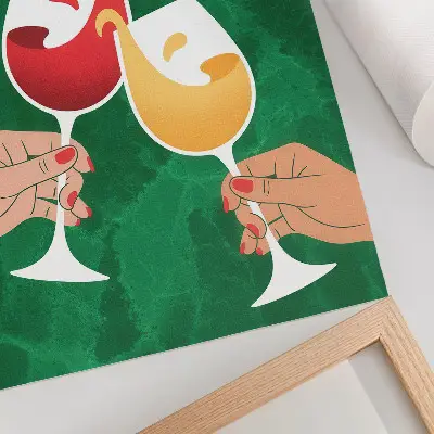 Poster bunte Brillen auf grünem Hintergrund im dynamischen Stil