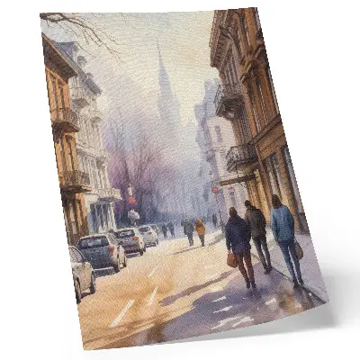 Poster Winterbäume in der Stadt mit friedlicher Atmosphäre