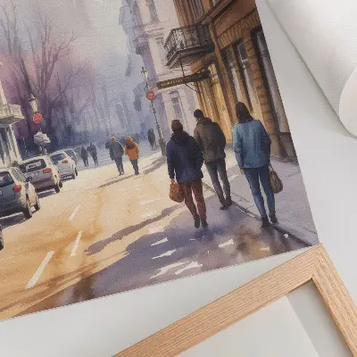 Poster Winterbäume in der Stadt mit friedlicher Atmosphäre
