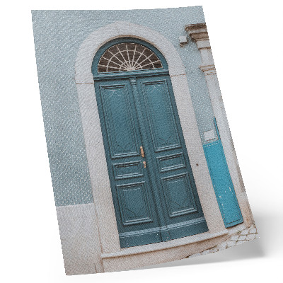 Kunstdruck leinwand Blaue Tür mit weißen Architekturelementen