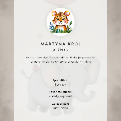 Poster Tiger im Grafikstil mit intensiven Farben