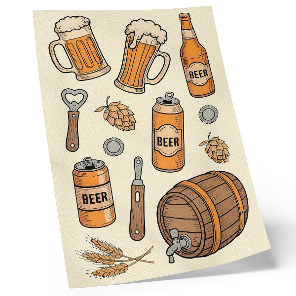 Kunstdruck leinwand Bier-Elemente, Retro-Gemütlichkeitsatmosphäre, Vintage-Stil