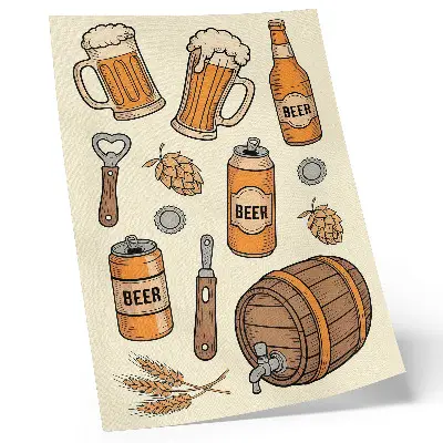 Leinwand-Kunstdruck mit Retro-Bier-Motiven im Vintage-Stil für eine gemütliche Atmosphäre