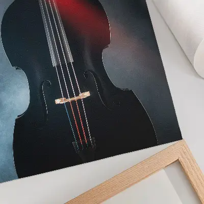Wandposter mit dunklem Hintergrund und roten Akzenten im Kontrast