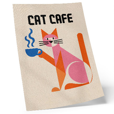 Kunstdruck leinwand Kreatives Retro-Kaffee-Katzenmotiv