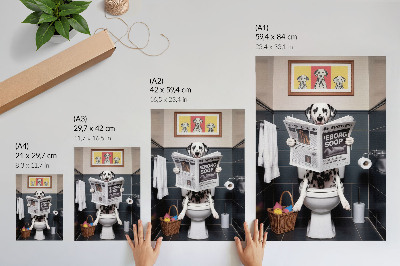Wandposter Dalmatiner liest Zeitung, farbenfrohe Pop-Art