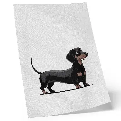 Kunstdruck auf Leinwand schwarz-weißes Motiv mit einer Hundezeichnung