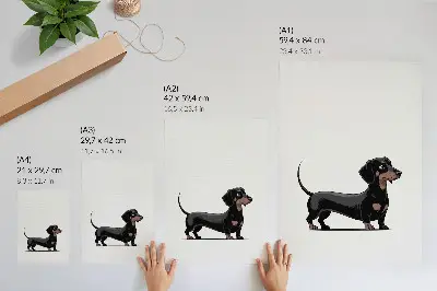 Kunstdruck auf Leinwand schwarz-weißes Motiv mit einer Hundezeichnung