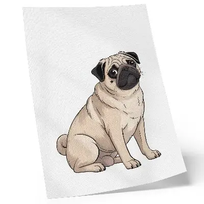 Wandposter Porträt eines Hundes im illustrativen Stil mit zarten Farben