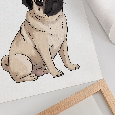 Wandposter Porträt eines Hundes, illustrativer Stil, zarte Farben