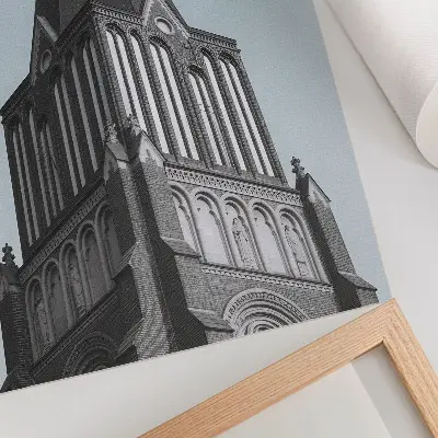 Wandposter gotisches Turmgebäude im Hochformat