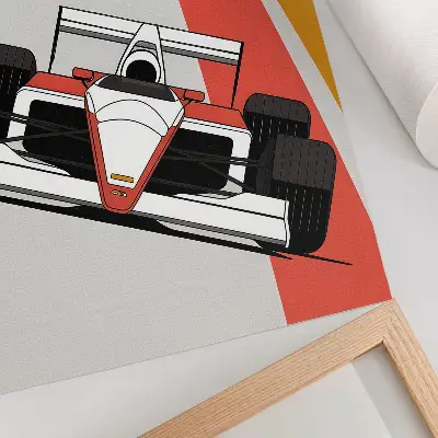 Wandposter Rennwagen auf einer dynamischen Rennstrecke im modernen Stil