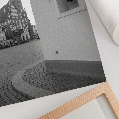 Wandposter Eleganz und Symmetrie der Architektur in Schwarz und Weiß