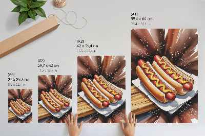 Kunstdruck leinwand Leckere Hotdogs in einer fröhlichen, modernen Atmosphäre