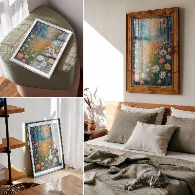 Poster Bunte Blumen, moderner Stil, fröhliche Atmosphäre
