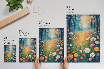 Poster Bunte Blumen, moderner Stil, fröhliche Atmosphäre