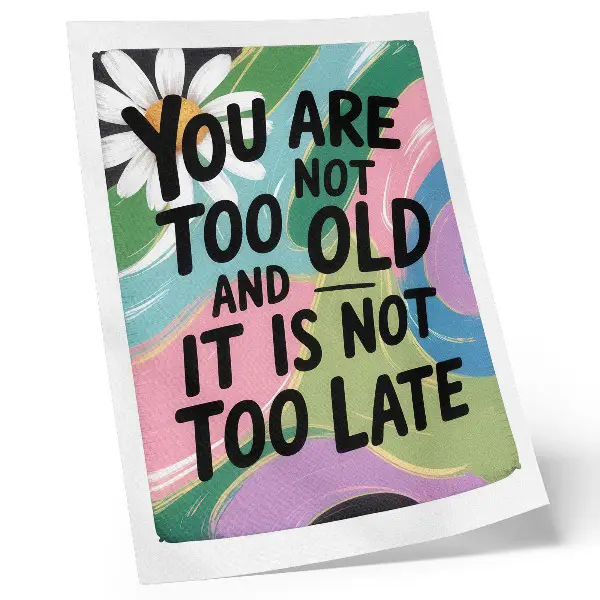 Poster dynamische Farben mit inspirierendem Text für ein modernes Flair