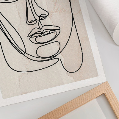 Wandposter Minimalismus Eleganz Gesicht Beige Schwarz