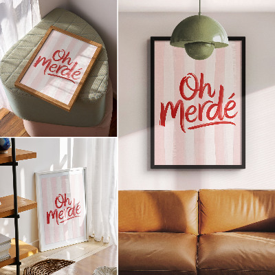 Kunstdruck leinwand Rote Buchstaben auf pastellfarbenem Hintergrund