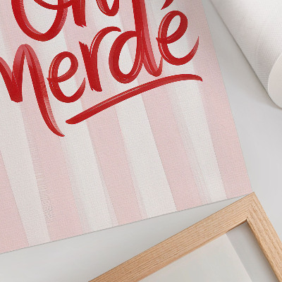 Kunstdruck leinwand Rote Buchstaben auf pastellfarbenem Hintergrund