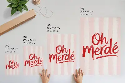Kunstdruck auf Leinwand rote Buchstaben auf einem pastellfarbenen Hintergrund