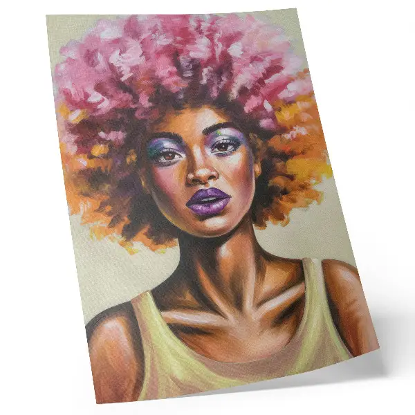 Wandposter mit leuchtenden Farben, ausdrucksstarker Figur und starkem Gesichtsausdruck