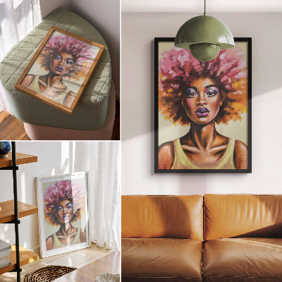 Wandposter Leuchtende Farben, ausdrucksstarke Figur, starker Gesichtsausdruck