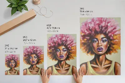 Wandposter mit leuchtenden Farben, ausdrucksstarker Figur und starkem Gesichtsausdruck