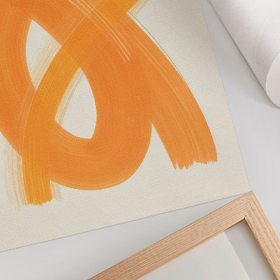 Poster Abstrakte, leuchtende orangefarbene Pinselstriche