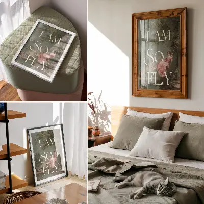 Wandposter im Retro-Stil mit Natur- und Eleganz-Motiv