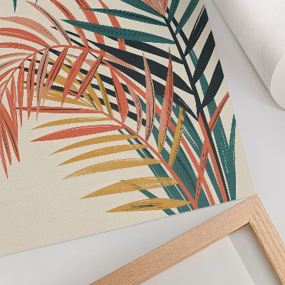 Kunstdruck leinwand Illustration farbenfroher tropischer Blätter