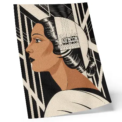 Wandposter Frauenprofil mit geometrischen Linien im modernistischen Stil