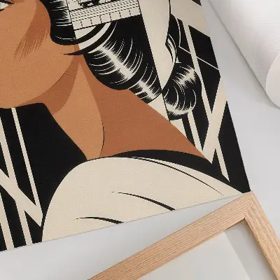 Wandposter Frauenprofil mit geometrischen Linien im modernistischen Stil