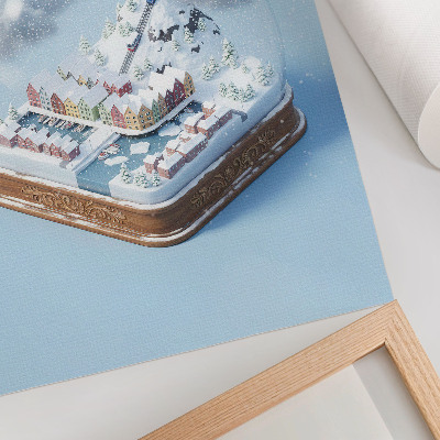 Kunstdruck leinwand Eine Miniaturstadt in einer Schneekugel