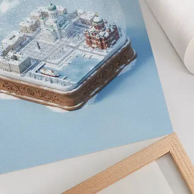Helsinki Miniatur in der Schneekugel Poster