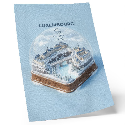 Poster Winterliche Stadtlandschaft unter einer weißen Schneedecke
